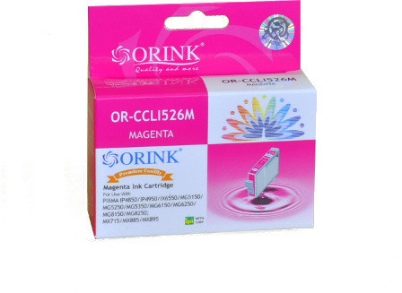 ORINK Tusz do drukarek Canon 526 Pixma iP4850 / IX6550 / MG5150 / MX715 | Magenta | 10,5ml. CCLI526M OR orink_CLI526M OR