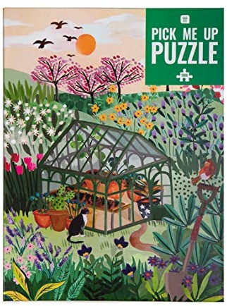 Talking Tables Puzzle ogrodowe 1000 elementów - z pasującym plakatem i arkuszem ciekawostek | Kolorowy ilustrowany wzór, brytyjskie kwiaty, prezent urodzinowy, prezenty dla ogrodników, grafika ścienna PUZZ-PMU-GARDEN-V2