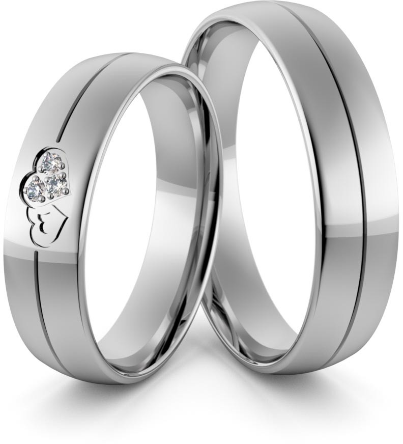 Eminence Obrączki srebrne z splecionymi sercami i cyrkoniami swarovski - wzór Ag-359 Ag-359