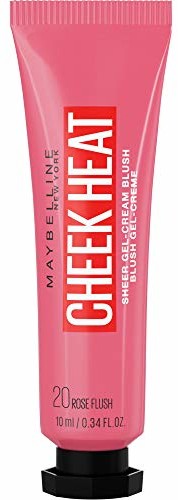 Maybelline New York Cheek Heat Blush, róż, żelowa formuła pigmentów na bazie wody, błyszczące wykończenie, nr 20 Rose Flash