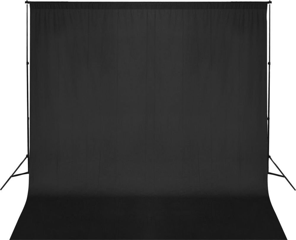 vidaXL System zawieszenia tła z czarnym tłem 600 x 300 cm 160061