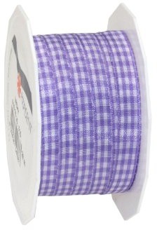 Pattberg Prezent 10 MM 20 m Vichy  kratkowana tasiemka, lila 6191020-610
