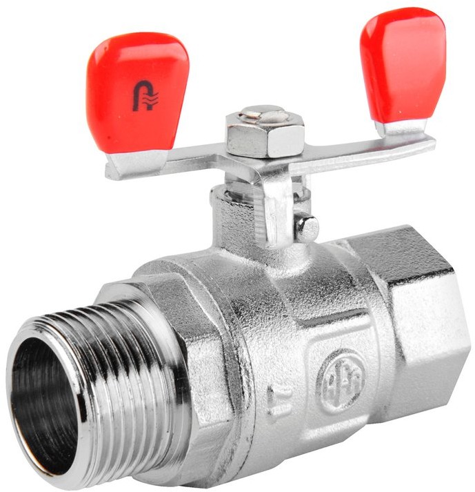 KFA Zawór kulowy PP i N-W z motylkiem i dławikiem 1/2