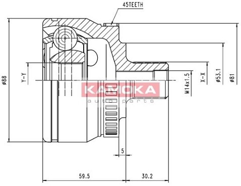 KAMOKA Przegub napdowy - kompletny 6762