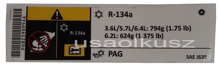 MOPAR Naklejka R-134a 68259899AA