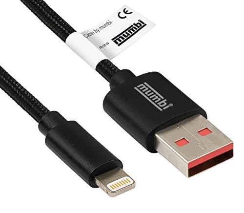 mumbi Black Line Kevlar kabel USB A na wtyk Lightning kabel do transmisji danych Kabel do ładowania USB Sync kabel 1,5 m 25385