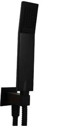 Paffoni Quadro zestaw 3w1 rączka natryskowa uchwyt z przyłączem kątowym wąż prysznicowy kolor czarny mat ZDUP095NO ZDUP095NO