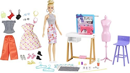 Mattel Lalka projektantka mody Studio Zestaw do zabawy dla dzieci HDY90 HDY90