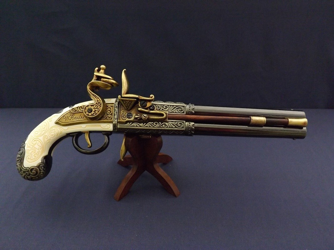 Denix SA REPLIKA ANGIELSKI PISTOLET z 1750r NA STOJAKU MODEL 1264+800 1264+800
