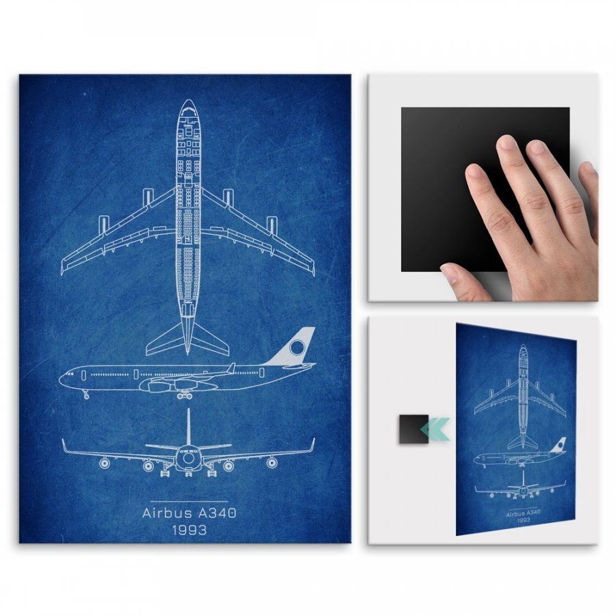 Pix4home Plakat metalowy Airbus A340 Projekt Cobalt L POS-L-02765