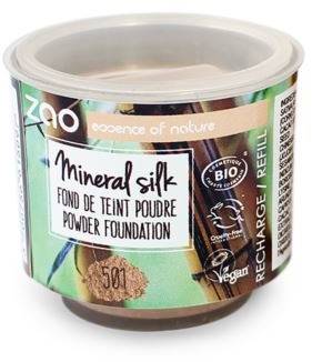 ZAO COSM'ETIKA FRANCE Refill: Jedwabisty Podkład Mineralny w Pudrze, Jasnobeżowy n°501, Zao Cosm'etika France, 15g