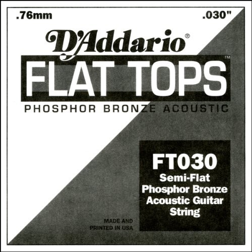 DAddario 030 półpłaski pojedynczy sznur z fosforu z brązu do gitary akustycznej FT030