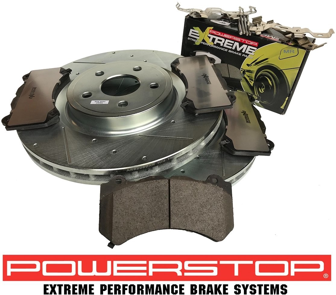 POWERSTOP Przednie klocki Z26 + WIERCONE nacinane tarcze hamulcowe POWERSTOP Jeep Grand Cherokee SRT 6,4 V8 AR83080XPR+Z26-1405