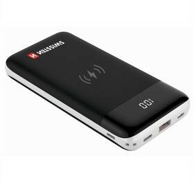 Power Bank Swissten 10000mAh Micro USB/USB-C/Lightning QC 3.0 Qi 22013927) Czarna