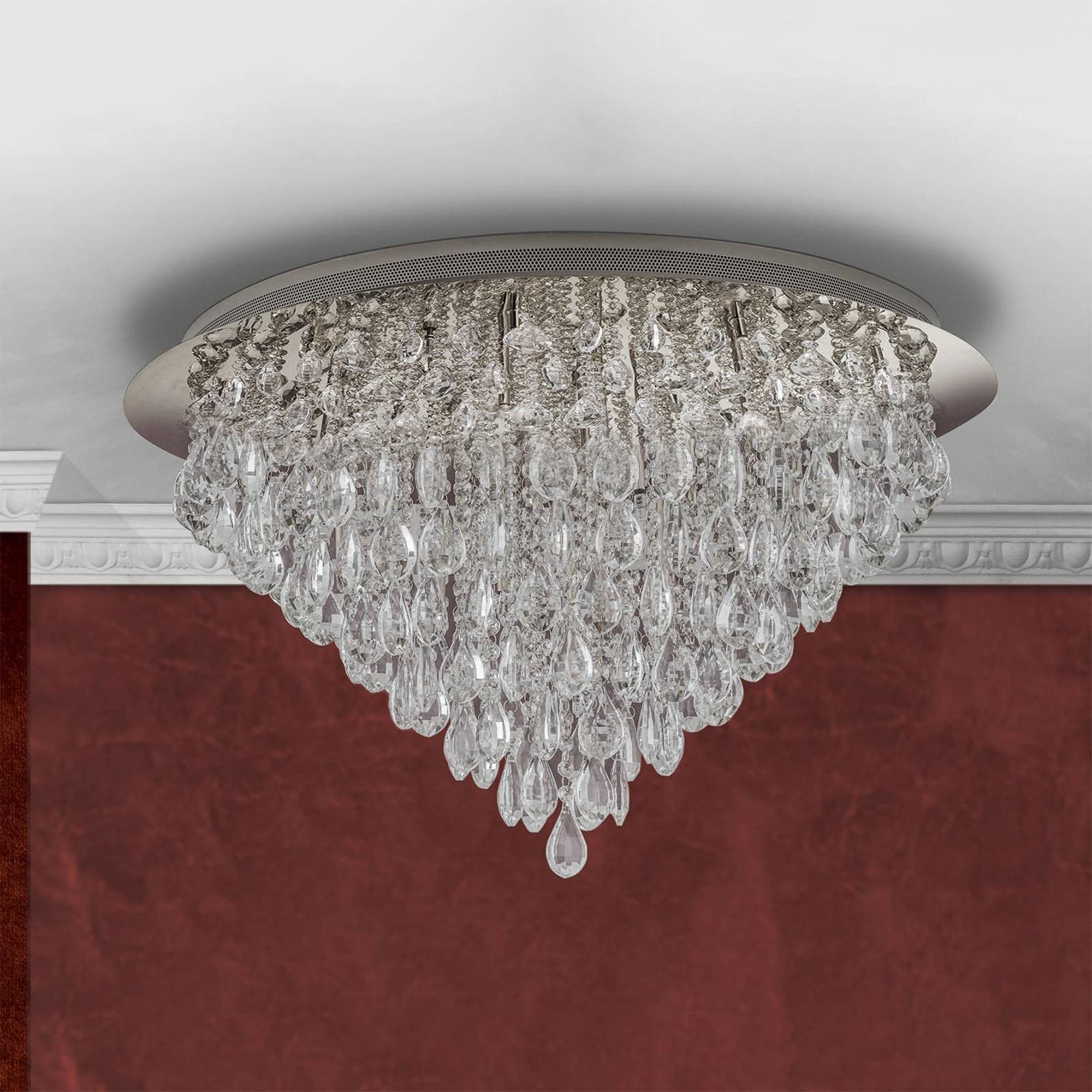 Orion Lampa sufitowa Celeste kryształy K9, 75cm chrom