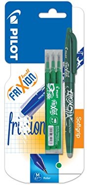 Pilot Pen Pilot FriXion Ball 1 zwojach żelowym, średnia grubość kreski arkuszach rollerball Pen + 3 ersatzminen,, zielony 3131910018902