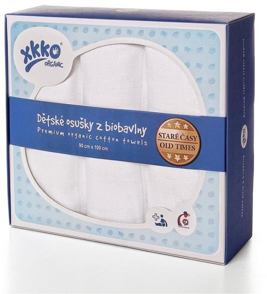 Kikko Xkko Pieluszki 70x70 XKKO Organic Old Times White 5 szt. 3845-uniw