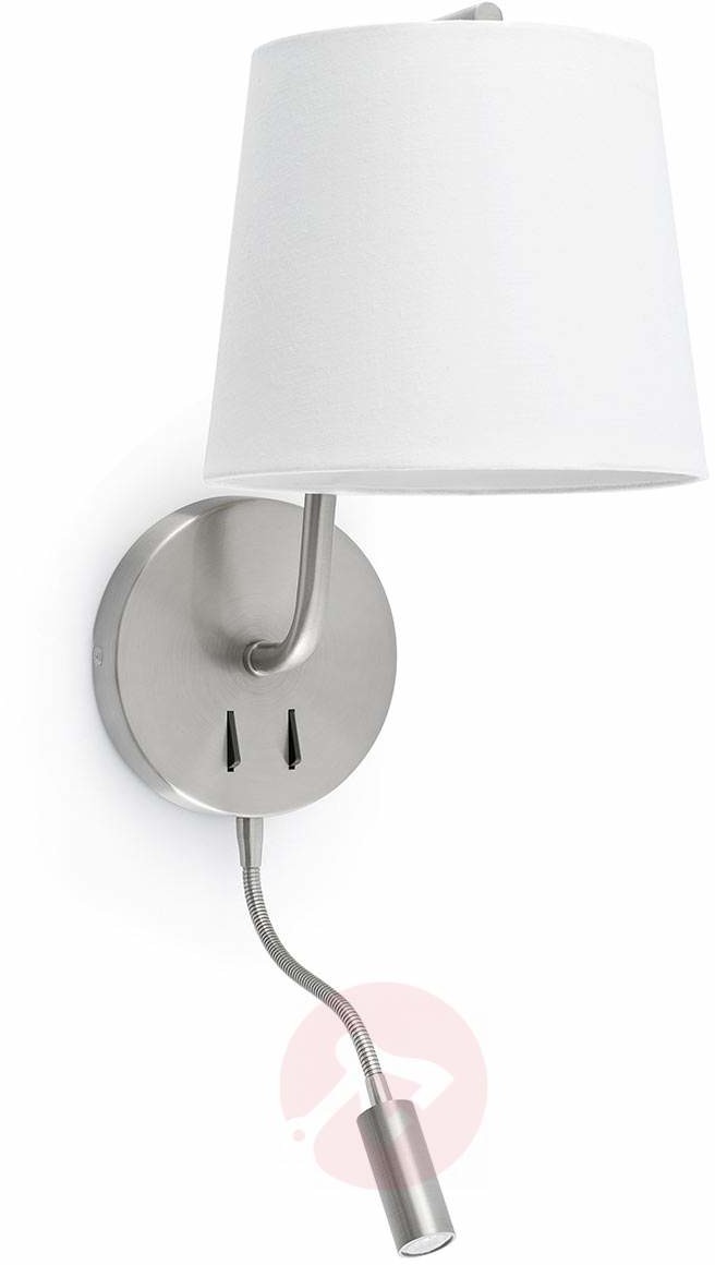 Faro Lorefar Materiałowa lampa ścienna Berni z lampką do czyt.