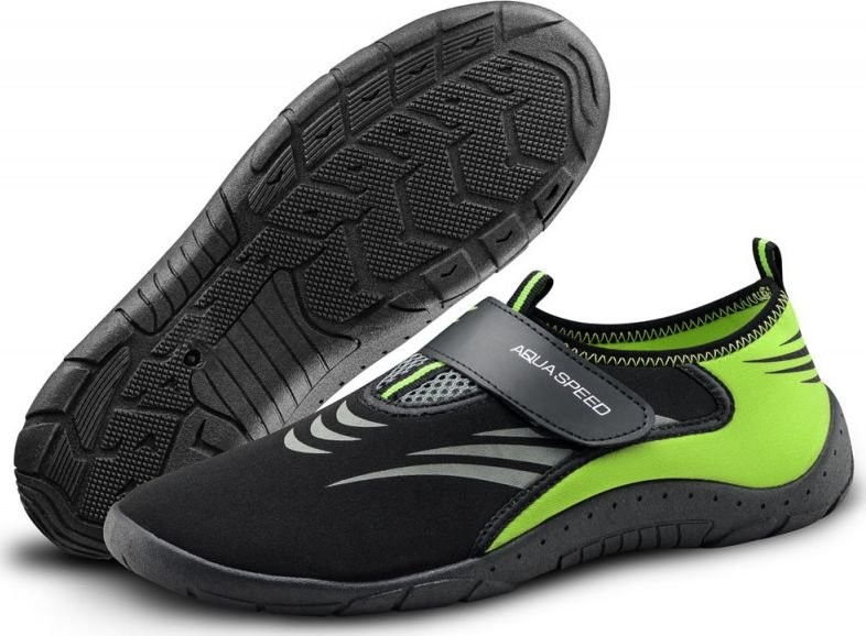 Aqua Speed Buty do wody Obuwie plażowe czarno-zielone Rozmiar 45 7605