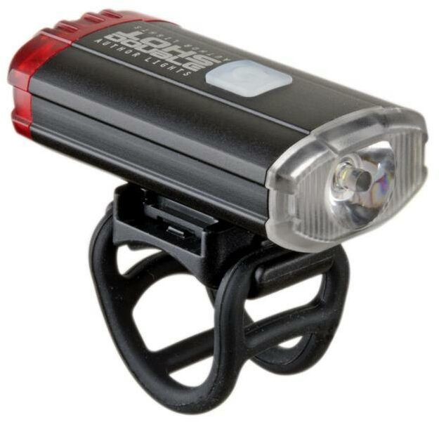 Author Lampa przód-tył na kask, DoubleShot 250/12 lm USB czarna