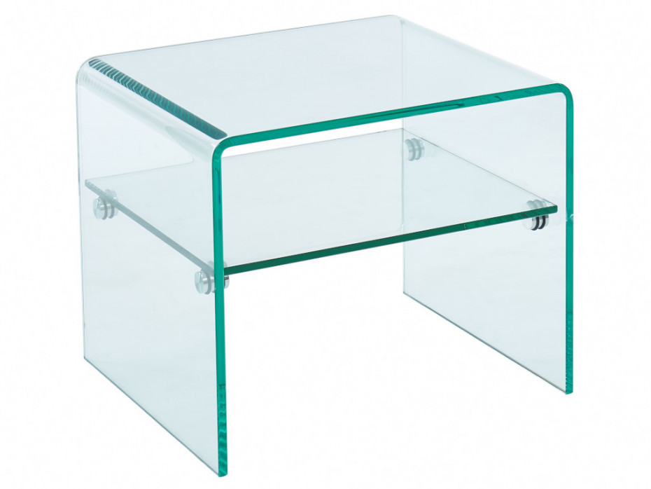 Vente-Unique Stolik nocny STILEOS - 1 wnęka - Hartowane szkło