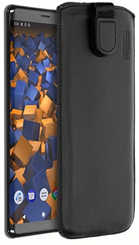 Mumbi etui skórzane kompatybilne z Sony Xperia XZ3 etui skórzane etui Case Wallet, czarne Sony Xperia XZ3