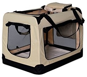 dibea Pudełko transportowe dla psa torba dla psa składane pudełko transportowe pudełko samochodowe mała torba dla zwierząt, beżowy TB10040