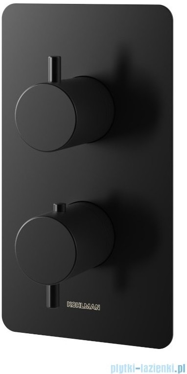 KOHLMAN Axel Black bateria podtynkowa termostatyczna z dwoma wyjściami czarny mat QW432AB |