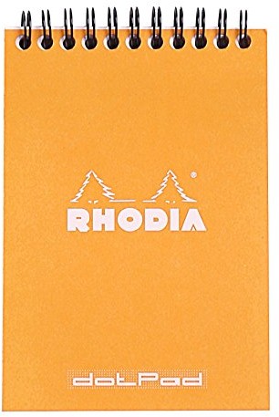 Rhodia 13503 °C notatnik A6, podwójna spirala linie, DOT Grid, mikroperforiert, 80 arkuszy, pomarańczowy 13503C