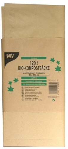 Papstar 14182 kompostsuecke wykonana z papieru, 120 L, 110 x 68 cm, 10 X 3 szt., brązowy 14182