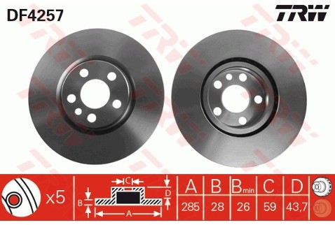 TRW Tarcza hamulcowa DF4257
