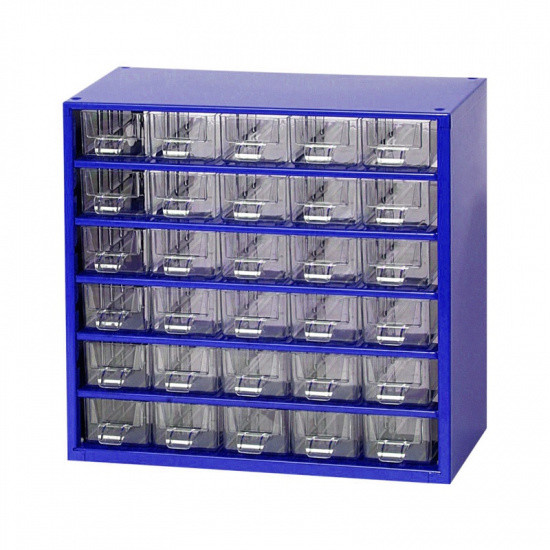 MARS Metalowe szafki z szufladami, 30 szuflad 6762 - modrá