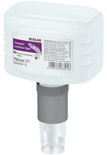 Ecolab Mydło do rąk Seraman Sensitive Foam : Pojemność - 750 ml, Rodzaj opakowania - Butelka NN-MEC-DSCP-401