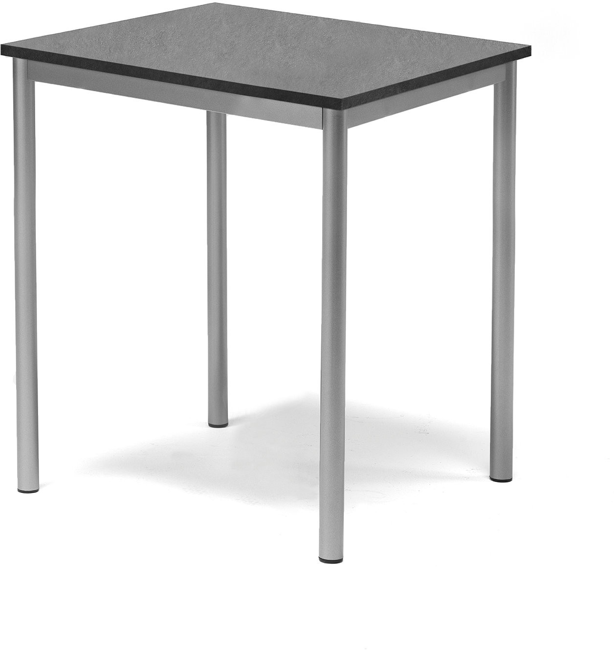 AJ Produkty Biurko SONITUS, 700x600x760 mm, ciemno szare linoleum, szary aluminium