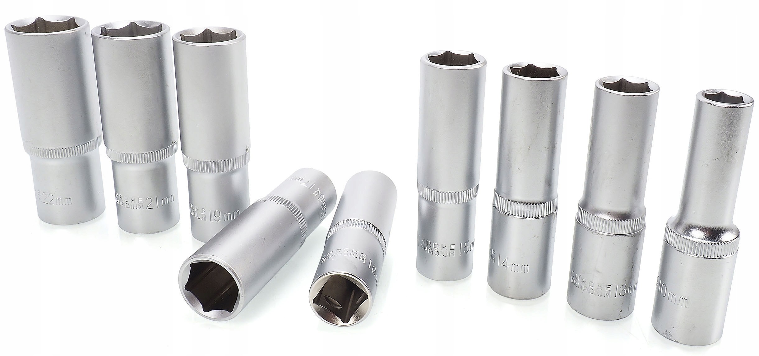 Nasadki 1/2'' Crv 10-22 mm Zestaw 9 Nasadek Długie
