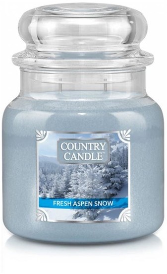 Country Candle Country Candle Średnia świeca zapachowa z dwoma knotami fresh aspen snow 453g