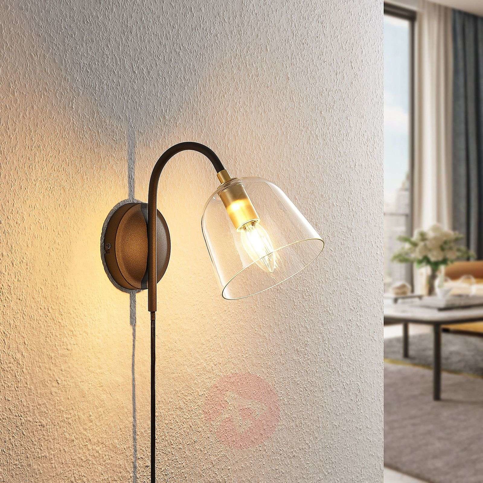 Lucande Lucande Anjita lampa ścienna, szklany klosz