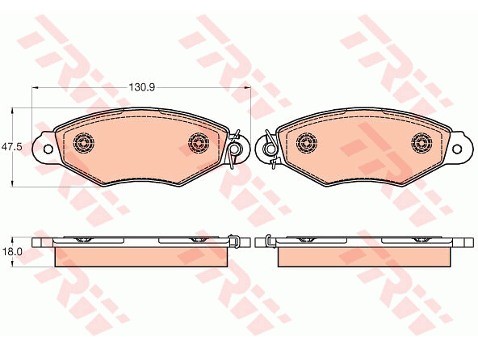 TRW Zestaw klocków hamulcowych, hamulce tarczowe GDB2024