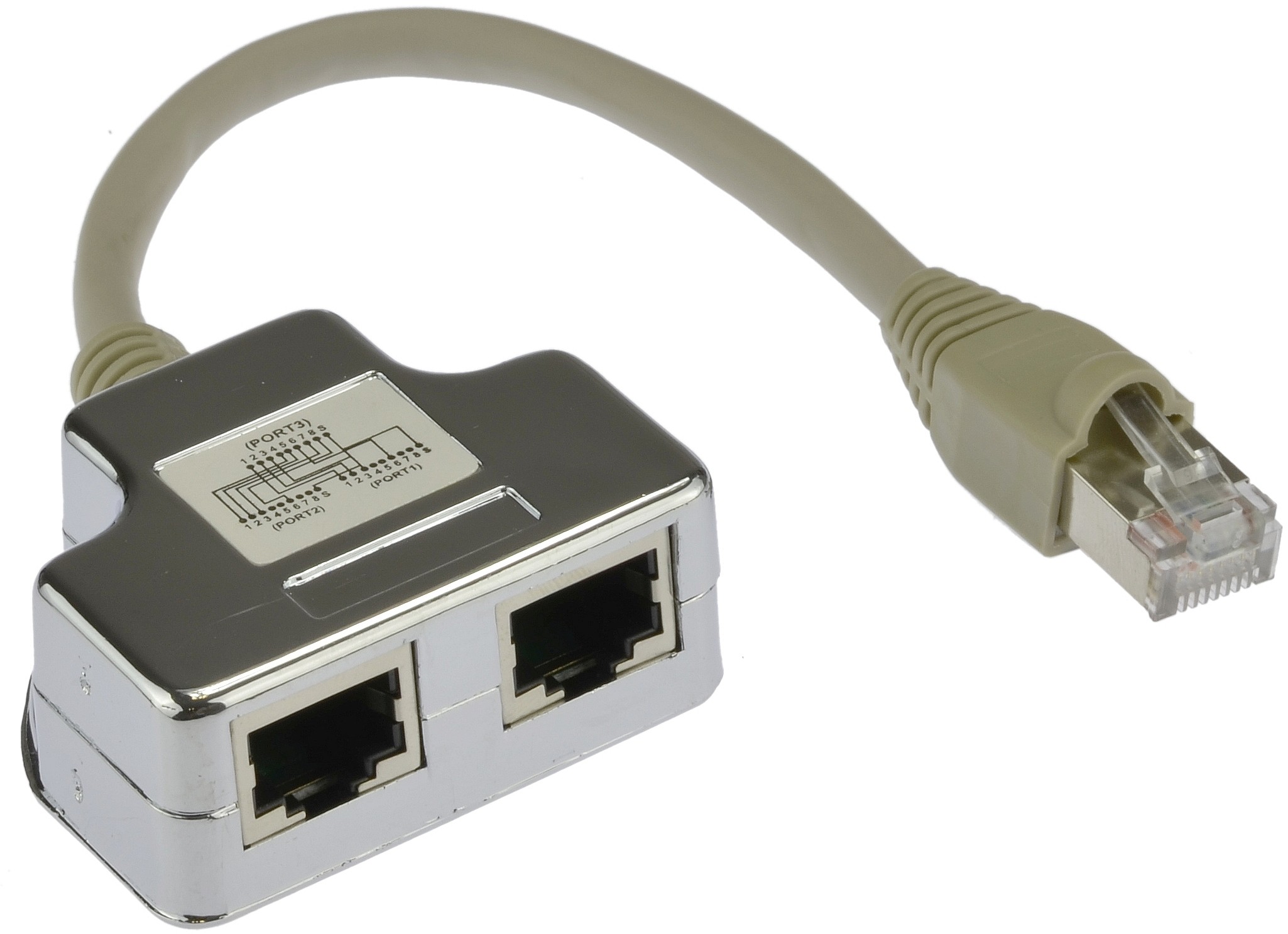 Adapter rozdzielacz splitter Lan RJ45 2xRJ45 Ftp