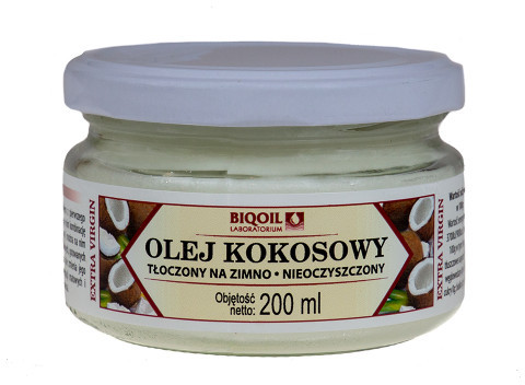 BiqOil Polska Olej kokosowy tłoczony na zimno 200ml 1 szt.