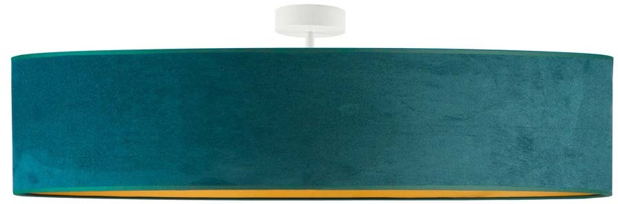 LYSNE Plafon na białej stopce GRENADA VELUR fi 100 cm zieleń butelkowa ze złotym wnętrzem 14578V/6 kolor zieleń butelkowa ze złotym wnętrz