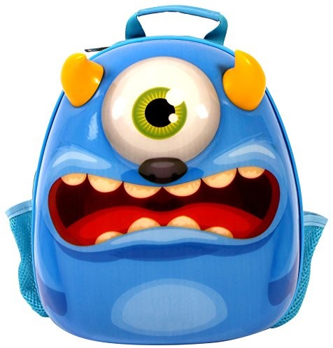 Bouncie Bayer Chic 2000 Bayer Chic 2000 z motywem 3d-Monster-, odpowiedni do przedszkola, duży plecak dla dzieci, 35 cm, niebieski