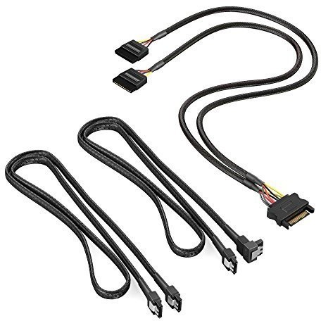 KabelDirekt Przewód bezpośrednio 3 X 7-pin SATA 3 kabel do transmisji danych 6 GB/S, czarny 819