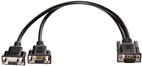 AmazonBasics VGA w kształcie Y-Splitter, 30 cm, czarna L6LVG001-CS-R
