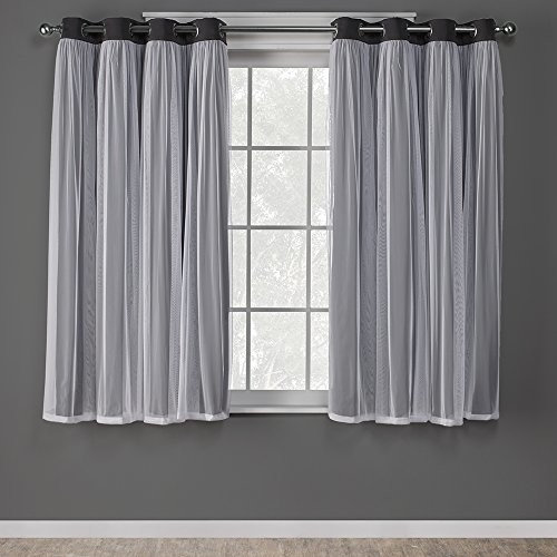 Home Exclusive Ekskluzywna Home catarina geschichteter masywna zasłona zaciemniająca i przezroczysty okienna kurtyna-tulejka z góry, poliester, EH8255-01 2-63G