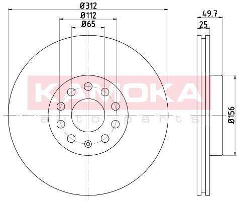 KAMOKA Tarcza hamulcowa 1032610