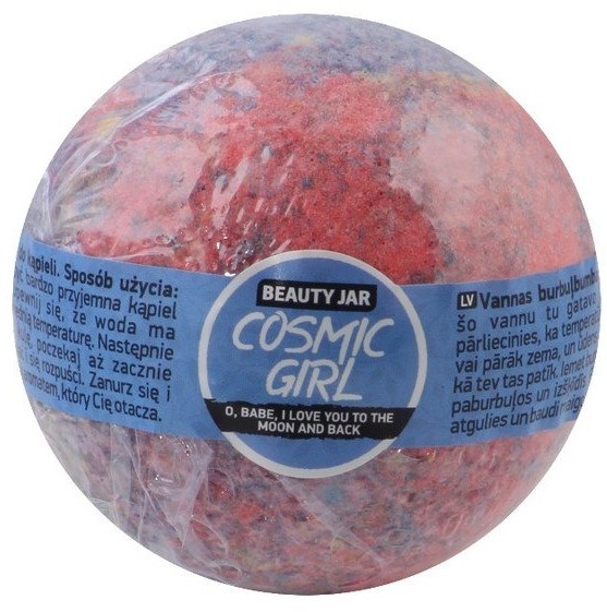 Beauty Jar Beauty Jar, Cosmic Girl, kula musująca do kąpieli ze słodkim olejem migdałowym i słodkiej wiśni, 150 g