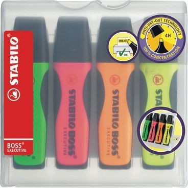 Stabilo Zakreślacz BOSS EXECUTIVE zestaw 4 kolorów SCH026 SCH026