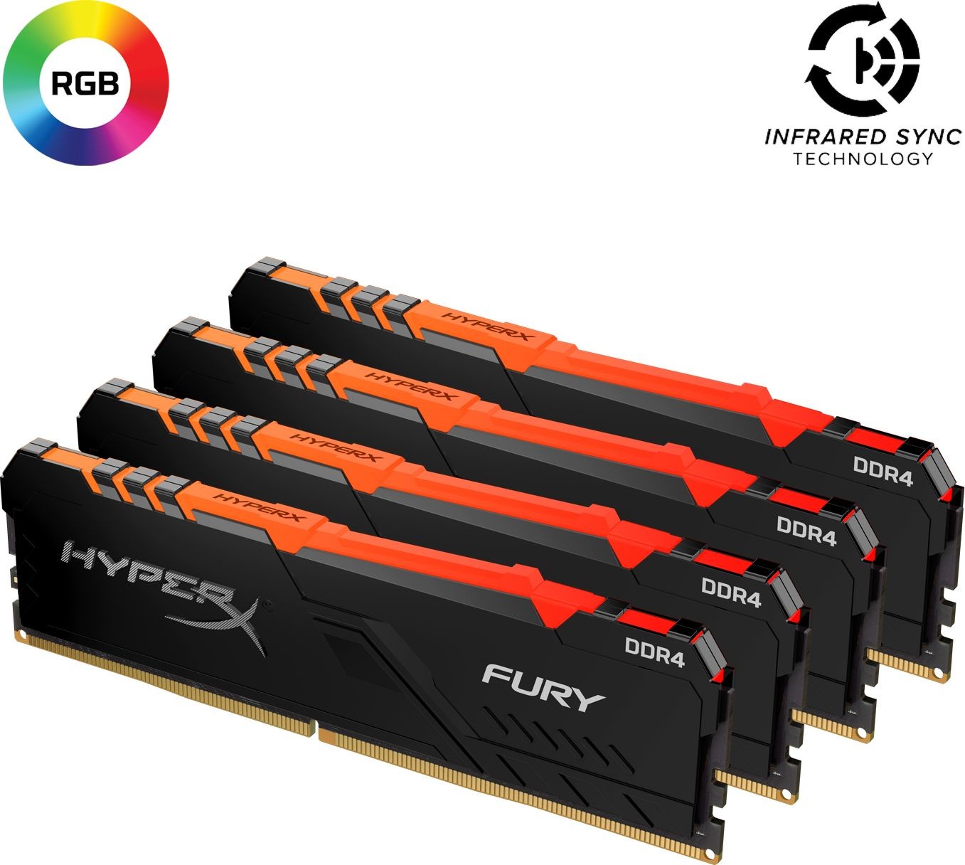 Kingston  Fury RGB DDR4 64GB 3600MHz CL18 HX436C18FB4AK4/64 HX436C18FB4AK4/64