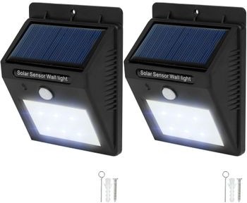 TecTake 2 x Ścienna lampa solarna LED z czujnikiem ruchu 401735